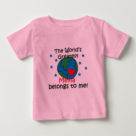 T-shirt Pour Bébé Meilleur Mema appartient à moi (Devant)