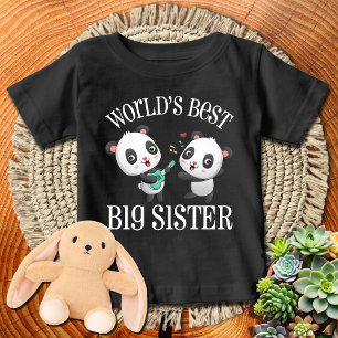 T-shirt Pour Bébé Meilleure Grande Sœur du Monde   Texte Blanc