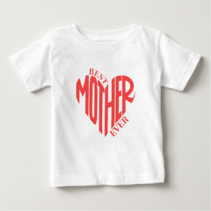 T-shirt Pour Bébé Meilleure mère jamais, Nom personnalisé Coeur