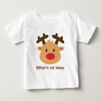 T-shirt Pour Bébé Mélangez les rennes à nez rouge 1er Noël