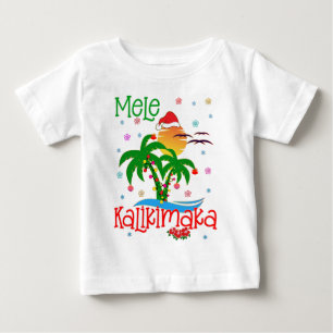 T-shirt Pour Bébé Mele Kalikimaka Hawaiian Joyeux Noël Aloha