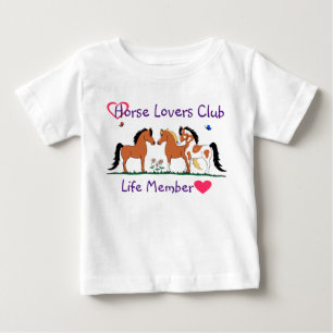 T-shirt Pour Bébé Membre à vie de club d'amants de cheval