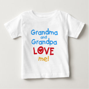 T-shirt Pour Bébé Mémé et Papi m'aiment