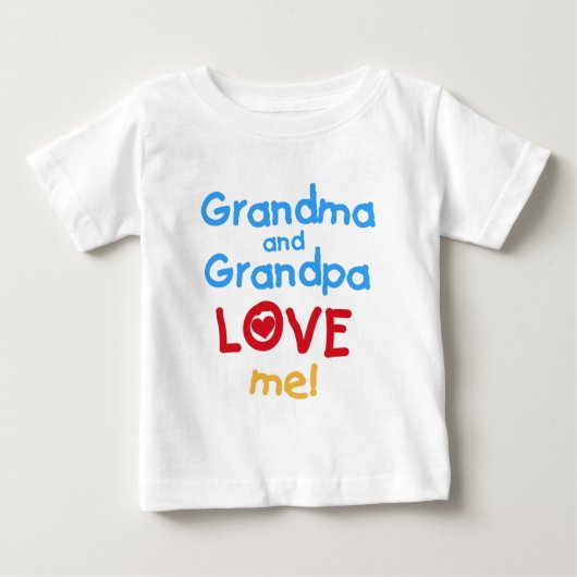 T-shirt Pour Bébé Mémé et Papi m'aiment (Devant)