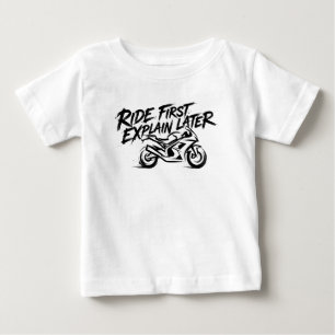 T-shirt Pour Bébé Mentalité d'action du pilote de moto de sport