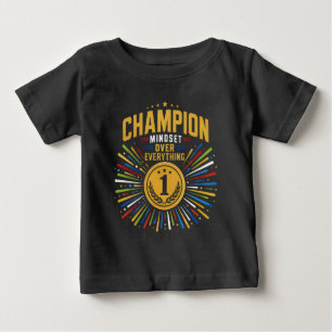 T-shirt Pour Bébé Mentalité de Champion Avant Tout Médaille d'Or Typ