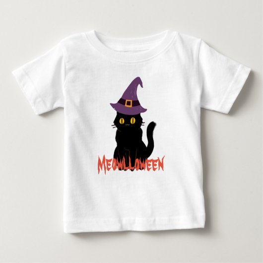 T-shirt Pour Bébé Meowlloween (Devant)