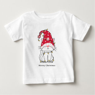 T-shirt Pour Bébé Meowny Noël drôle mignon chat de Noël