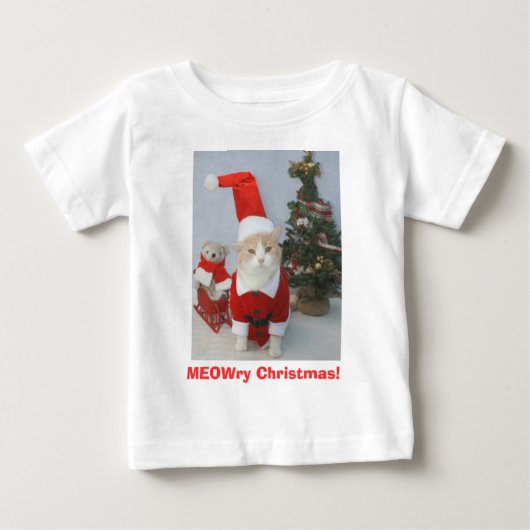 T-shirt Pour Bébé MEOWry Noël ! (Devant)