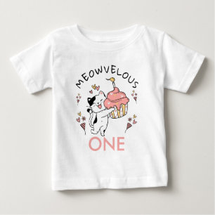 T-shirt Pour Bébé Meowvelous One Chat thème 1er anniversaire