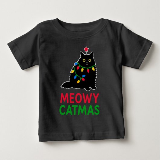 T-shirt Pour Bébé Meowy Noël (Devant)