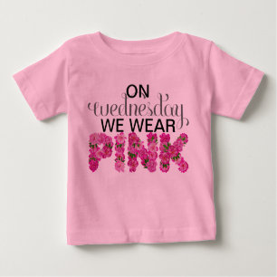 T-shirt Pour Bébé Mercredi, Nous Portons Du Floral Rose Onsie