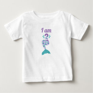 T-shirt Pour Bébé Mermaid, deuxième anniversaire