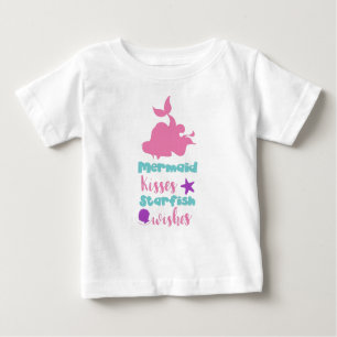 T-shirt Pour Bébé Mermaid Kisses Starfish Wings, Mermaid Tail