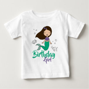T-shirt Pour Bébé Mermaid Sea Creator Party Black Mermaid Carton