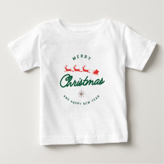 T-shirt Pour Bébé Merry Christmas and happy New Year 