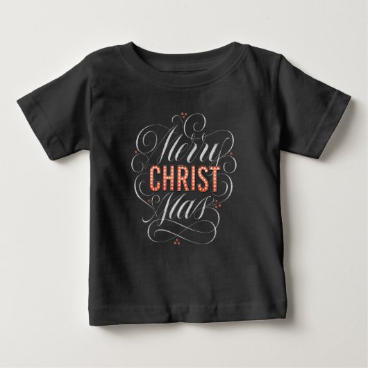 T-shirt Pour Bébé Merry CHRISTmas Marquee Chalkboard Christian (Devant)