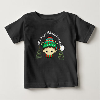 T-shirt Pour Bébé Merry Christmas tree and fairy 