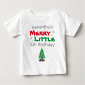 T-shirt Pour Bébé Merry Little Birthday (Devant)