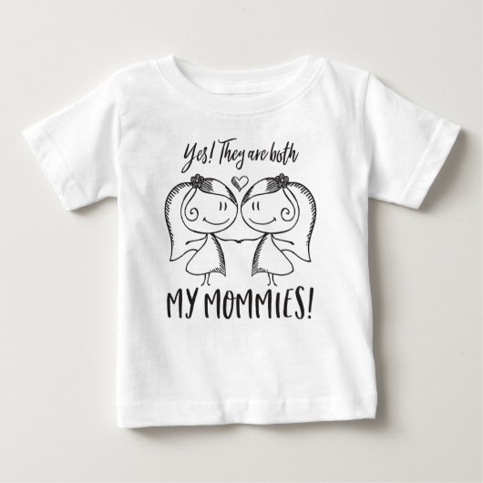 T-shirt Pour Bébé Mes deux mamans (Devant)