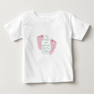 T-shirt Pour Bébé Mes étapes sont commandées par le seigneur