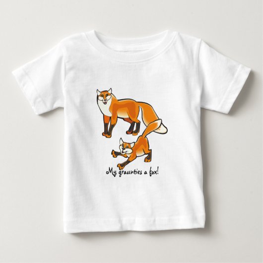 T-shirt Pour Bébé Mes graunties un renard ! Graphique de renard mign (Devant)