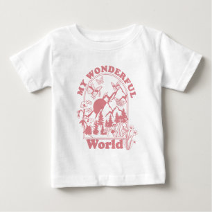T-shirt Pour Bébé Mes merveilleuses fleurs rétro du monde