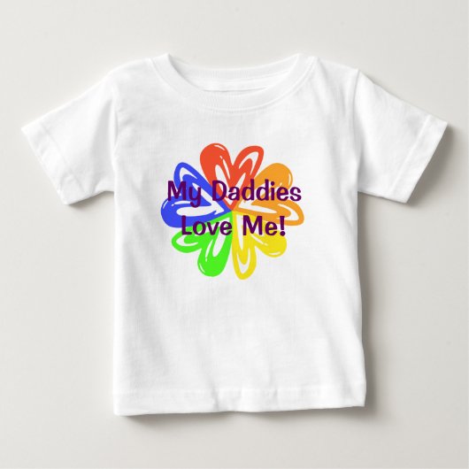 T-shirt Pour Bébé Mes papas m'aiment (Devant)