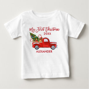 T-shirt Pour Bébé Mes premiers Sucres de canne Vintages de camions r