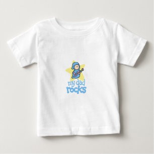 T-shirt Pour Bébé Mes roches de papa - bébé avec la guitare