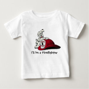T-shirt Pour Bébé Mettez le feu au chien, je sera un sapeur-pompier
