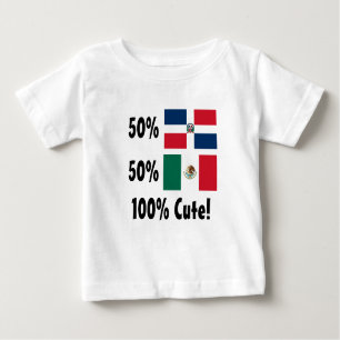 T-shirt Pour Bébé Mexicain du Dominicain 50% de 50% 100% mignon