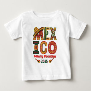 T-shirt Pour Bébé Mexique Famille Vacances Soleil, Amusement & Souve