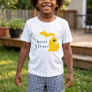 T-shirt Pour Bébé Michigan Fièrement Né Bleu et Or
