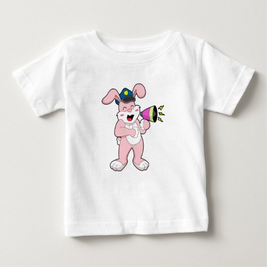 T-shirt Pour Bébé Microphone de l'officier de police de Rabbit (Devant)