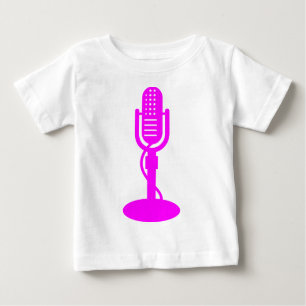 T-shirt Pour Bébé Microphone - Magenta