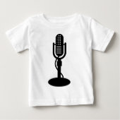 T-shirt Pour Bébé Microphone - Noir (Devant)