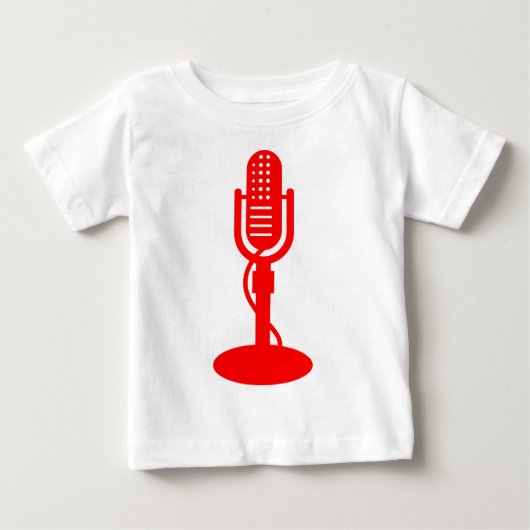 T-shirt Pour Bébé Microphone - Rouge (Devant)