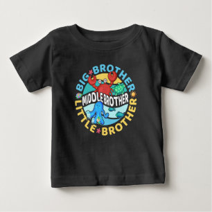T-shirt Pour Bébé Middle Brother est un Big and Little Brother
