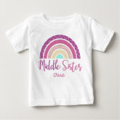 T-shirt Pour Bébé Middle Sister rainbow customizable name (Devant)