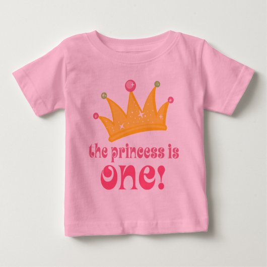T-shirt Pour Bébé Mignon 1er anniversaire La princesse est un cadeau (Devant)