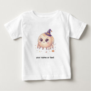T-shirt Pour Bébé Mignon araignée duveteuse d'Halloween avec chapeau