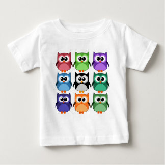 T-shirt Pour Bébé Mignon ! - Arc-en-ciel des hiboux colorés