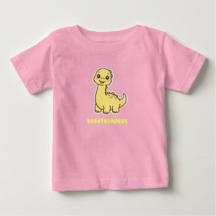 T-shirt Pour Bébé Mignon bébé Brontosaurus jaune dinosaure Chibi