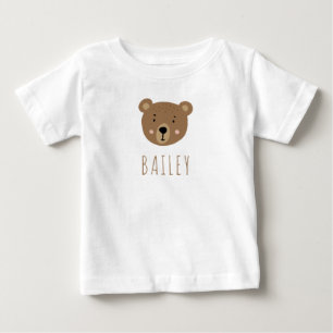 T-shirt Pour Bébé Mignon bébé ours moderne bleu