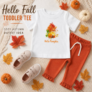 T-shirt Pour Bébé Mignon Bonjour Citrouille Saison Automne Tout-Peti