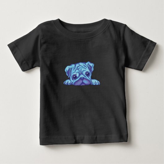T-shirt Pour Bébé Mignon chiot pug (Devant)