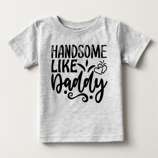 T-shirt Pour Bébé Mignon comme papa  (Devant)