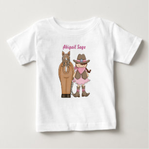 T-Shirt pour bébé mignon et cheval personnalisé
