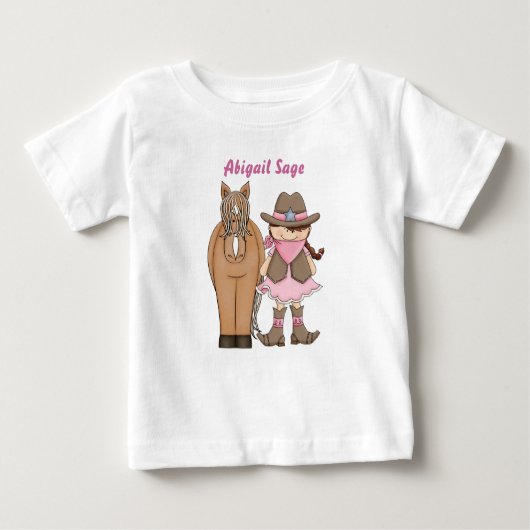 T-Shirt pour bébé mignon et cheval personnalisé (Devant)
